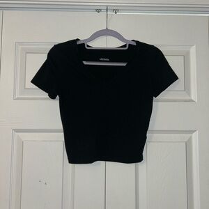 Wild Fable/ Target - Short Sleeve Tight Fit V-Neck Crop Top